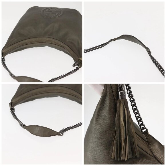 GUCCI Soho Chain Shoulder Bag Leather Gray 326706 Auth 146271 - Picture 16 of 16